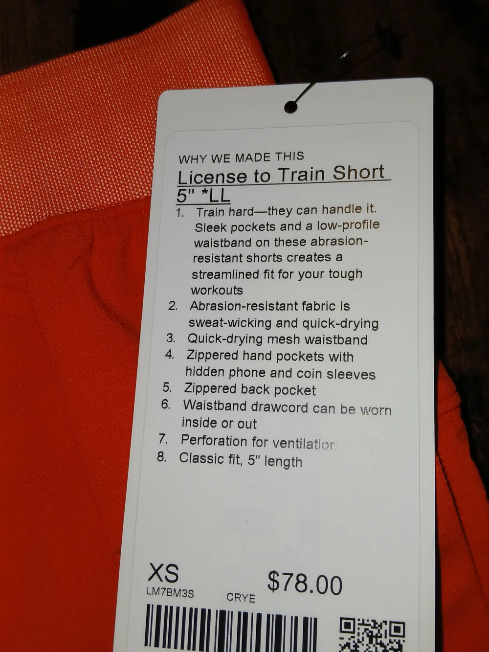 lululemon athletica Orange Women's Athletic Shorts